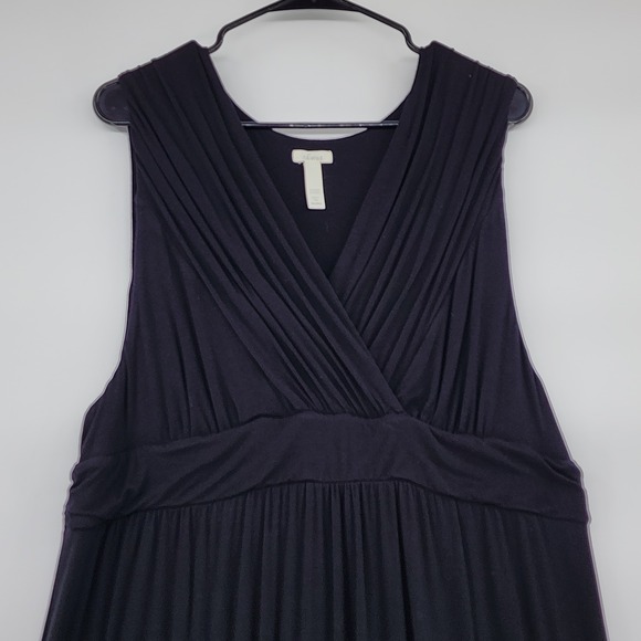 Soma Maxi Dress sz XXL Black White Stripe Sleeveless V Neck Criss‎ Cross Waist - Picture 7 of 11